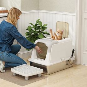 Stainless Steel Enclosed Litter Box for Cats(No shipments on weekends) (Option: default title)