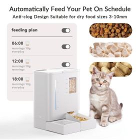 Waithem WiFi Automatic Pet Feeder & Waterer 2-in-1 Set App-Controlled, 2-Week Capacity, Detachable &Washable, Moisture-Proof (Option: white)