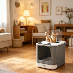 Cat Litter Box with Adjustable Front 17.5 Inches X 13.6 Inches X 15.9 Inches (Option: default title)